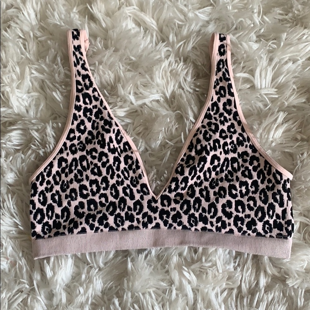 pink leopard brallette